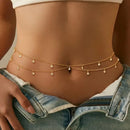 Corrente de cintura com franjas de strass