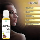 Óleo de Jojoba Orgânico GZE, Hidratante Puro para Rosto, Cabelo, Pele e Unhas