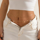 Corrente de cintura com franjas de strass