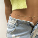 Corrente de cintura com franjas de strass