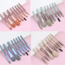 Kit com 8 Mini Pincéis de Maquiagem com Estojo Transparente