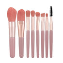 Kit com 8 Mini Pincéis de Maquiagem com Estojo Transparente