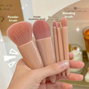 Conjunto de 5 Pincéis de Maquiagem Portáteis com Espelho