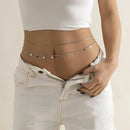 Corrente de cintura com franjas de strass