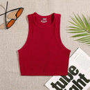 Top Cropped Feminino Básico Sem Costura