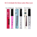 Kit C/3 Batom Gloss Látex Max Love