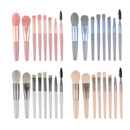 Kit com 8 Mini Pincéis de Maquiagem com Estojo Transparente