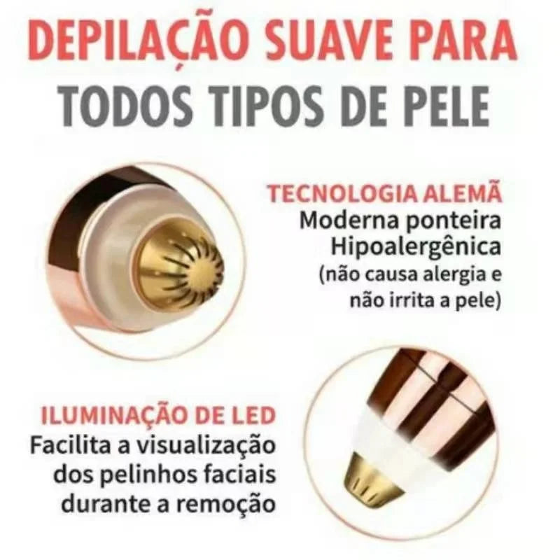 Caneta Depiladora Indolor Recarregável
