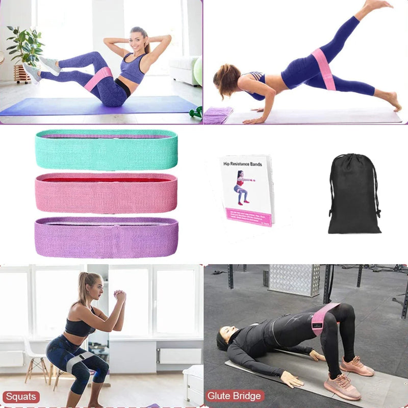 Kit com 3 Bandas Elásticas de Exercício