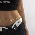 Corrente de cintura com franjas de strass