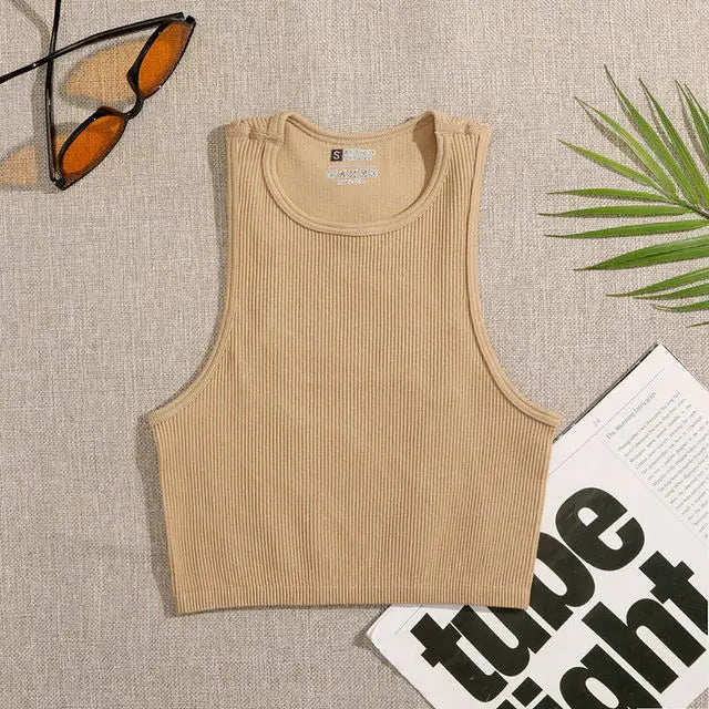 Top Cropped Feminino Básico Sem Costura