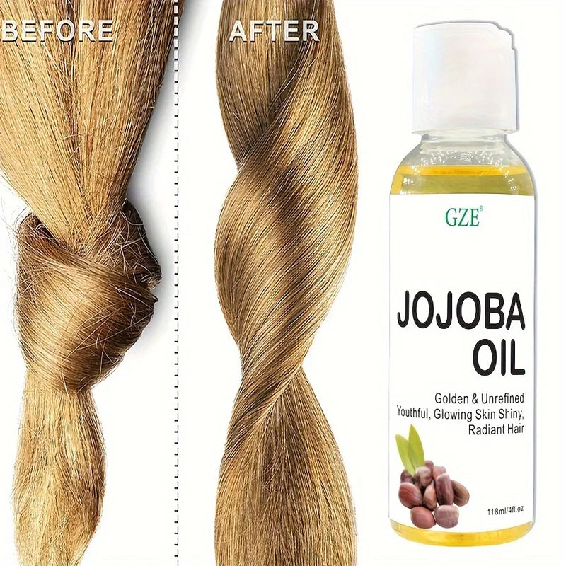 Óleo de Jojoba Orgânico GZE, Hidratante Puro para Rosto, Cabelo, Pele e Unhas
