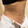 Corrente de cintura com franjas de strass