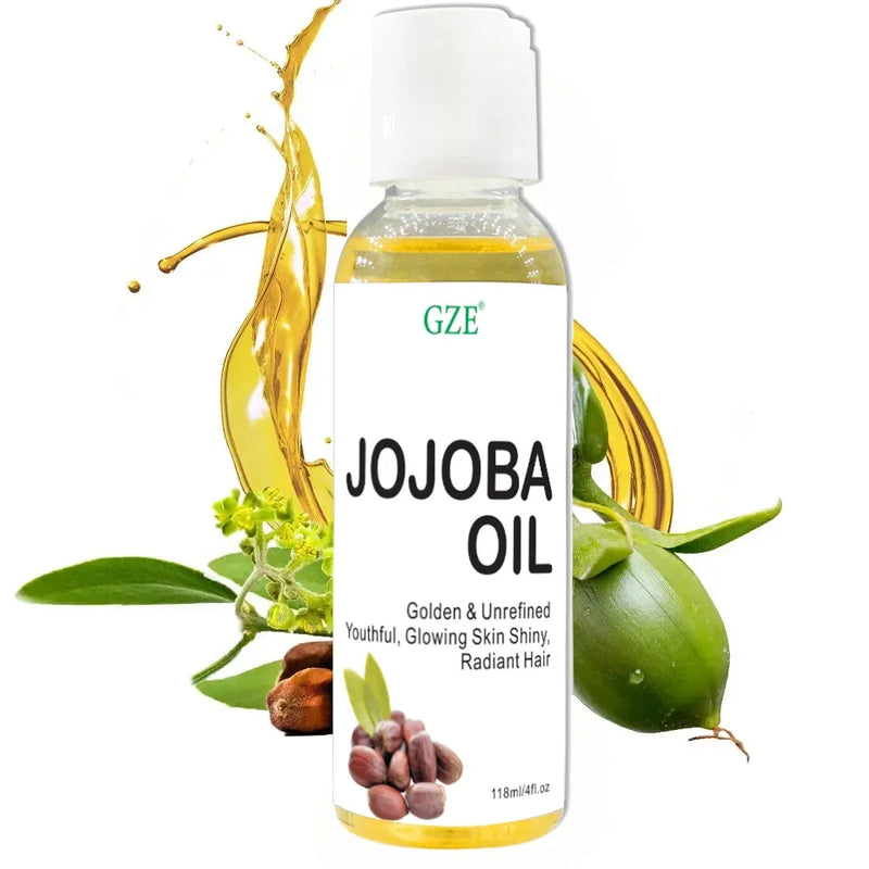 Óleo de Jojoba Orgânico GZE, Hidratante Puro para Rosto, Cabelo, Pele e Unhas