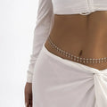 Corrente de cintura com franjas de strass