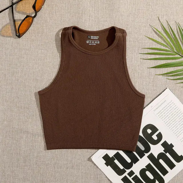 Top Cropped Feminino Básico Sem Costura
