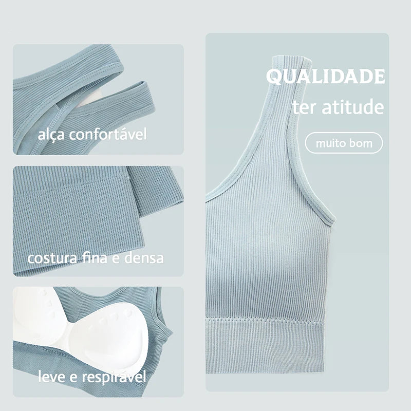Kit com 3 Sutiãs Sem Costura