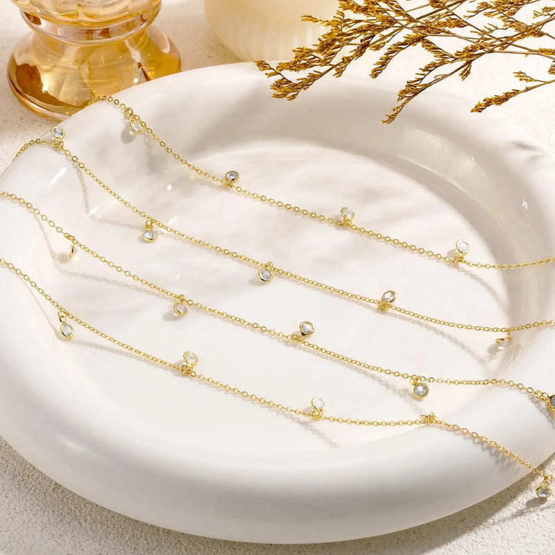 Corrente de cintura com franjas de strass