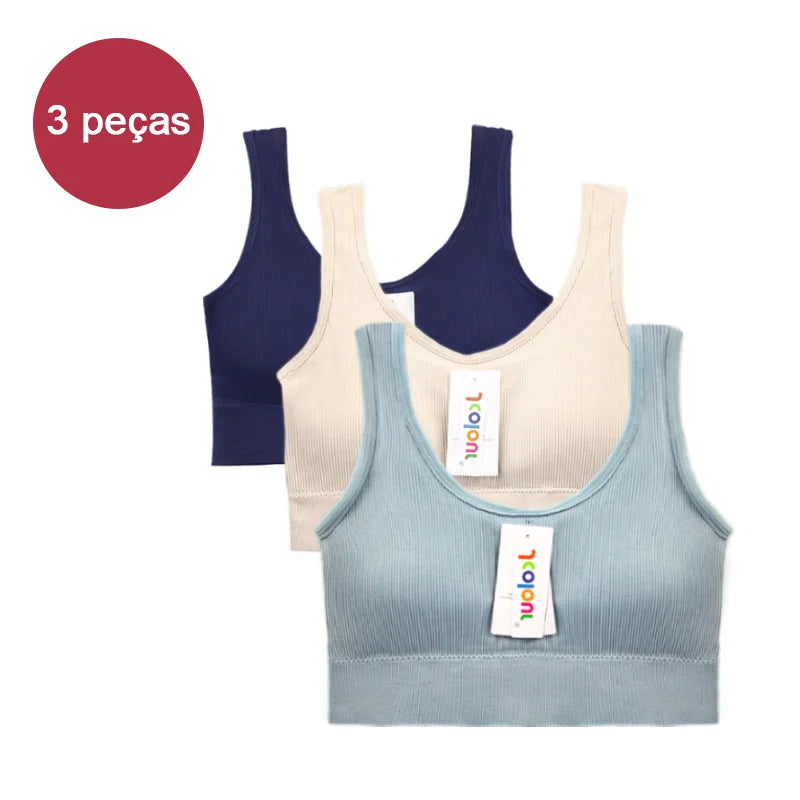 Kit com 3 Sutiãs Sem Costura