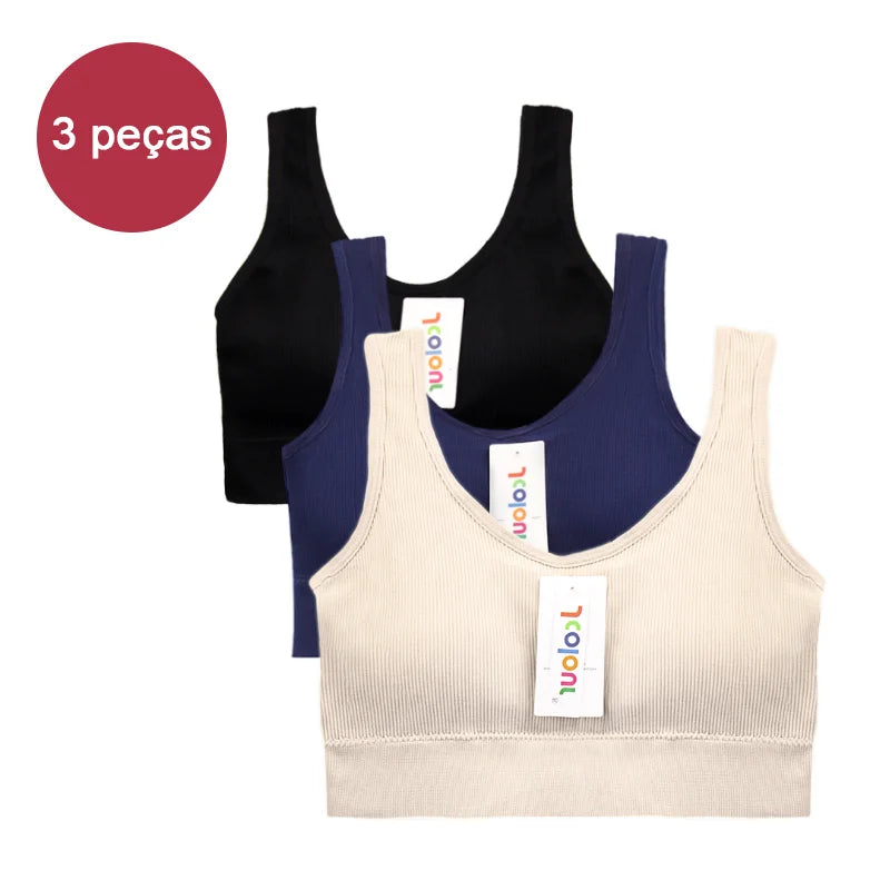 Kit com 3 Sutiãs Sem Costura