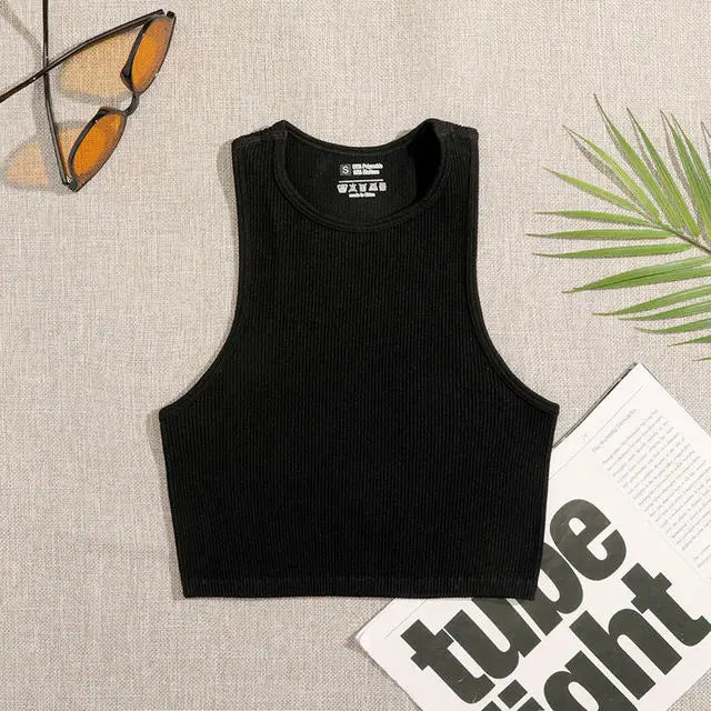 Top Cropped Feminino Básico Sem Costura