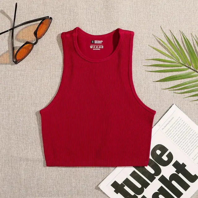 Top Cropped Feminino Básico Sem Costura