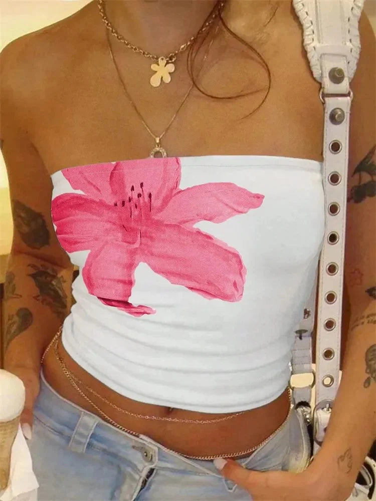 Top Faixa Feminino Estampado Floral