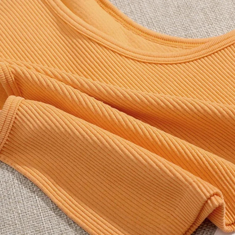 Top Cropped Feminino Básico Sem Costura