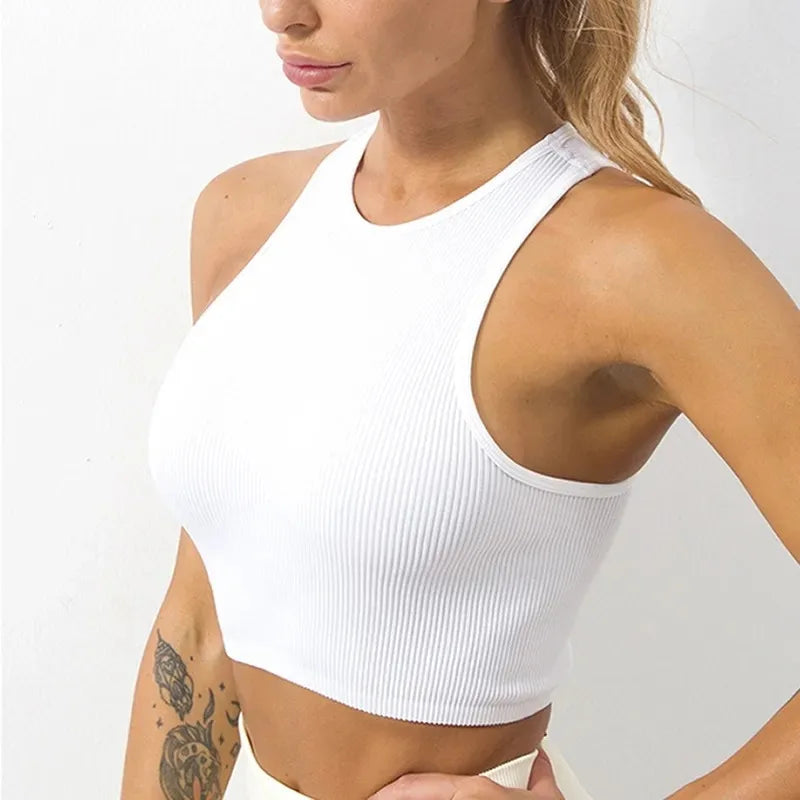 Top Cropped Feminino Básico Sem Costura